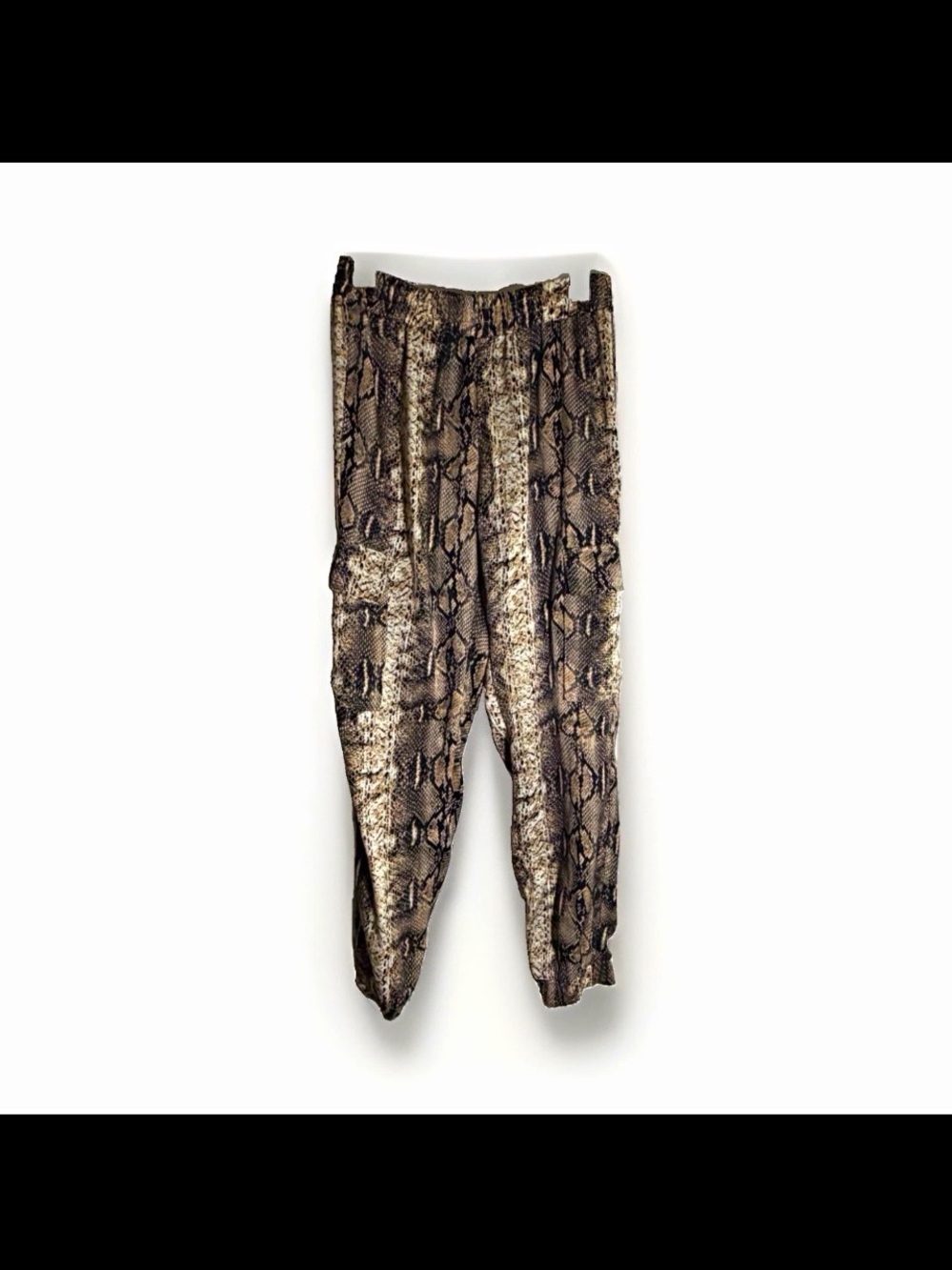 Lulu's Brown Snake Print Cargo Joggers